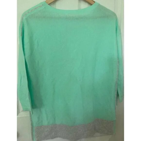 Lilly Pulitzer Dayna Coolmax Resort Aqua Teal Gray Semi Sheer Sweater 001901 XS - Picture 3 of 12
